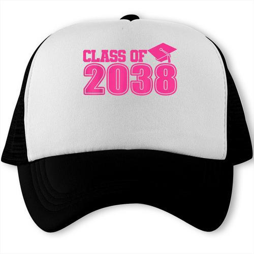 Class Of 2038 Pink Girls Growing Up School Memory Graduation Trucker Cap - Best Gift Smart