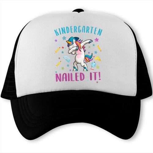 Dabbing Kindergarten Unicorn Graduation Class 2021 Nailed It Trucker Cap - Best Gift Smart