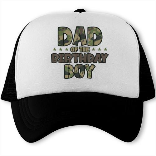 Dad Of The Birthday Boy Camo Mother's Matching Family Party Trucker Cap - Father's Day Fun