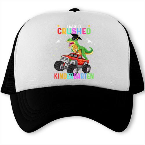 I Easily Crushed Kindergarten Graduation 2022 Truck Dinosaur Trucker Cap - Best Gift Smart