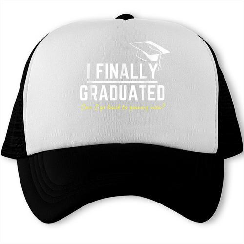 I Finally Graduated Back To Gaming Gamer Graduation Trucker Cap - Best Gift Smart