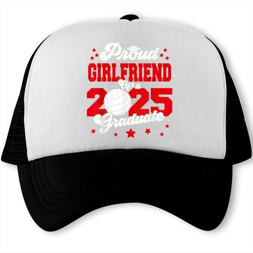 Girlfriend Of a 2025 Graduate Prom Graduation 25 VolleyBall Trucker Cap - Best Gift Smart