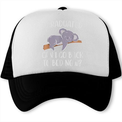 I Graduated Can I Go Back To Bed Now Koala Bear Graduation Trucker Cap - Best Gift Smart