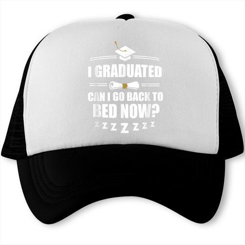I Graduated Can I Go Back To Bed Now School Graduation Trucker Cap - Best Gift Smart