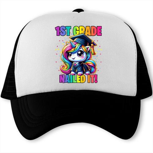 Graduation 1st Grade Unicorn Nailed It Girls Grad Magical Trucker Cap - Best Gift Smart