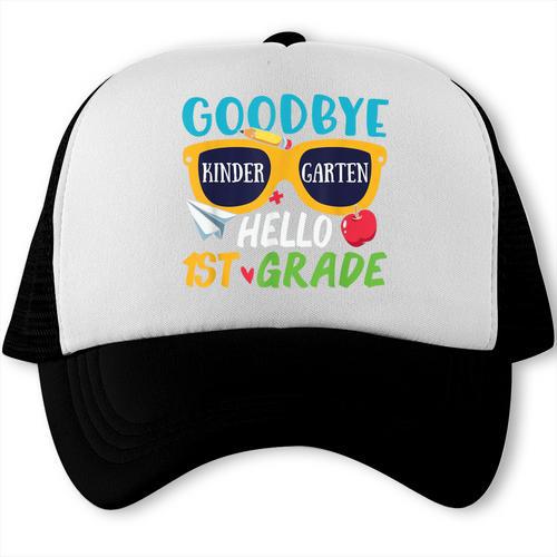 Graduation Shirt Goodbye Kindergarten Hello 1st Grade School Trucker Cap - Best Gift Smart