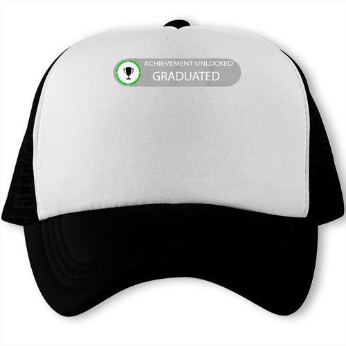 High School Or College Graduation Achievement Unlocked Trucker Cap - Best Gift Smart
