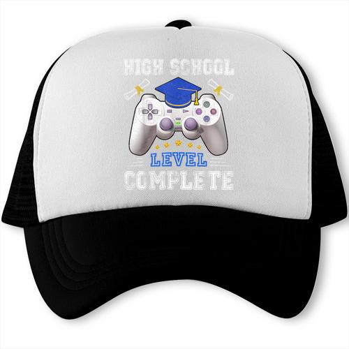 High School Level Complete Class Of 2025 Graduation Trucker Cap - Best Gift Smart