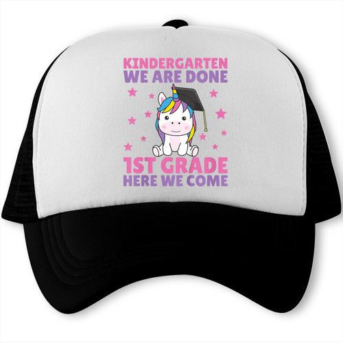 Kids Kindergarten Graduate Unicorn Graduation Trucker Cap - Best Gift Smart