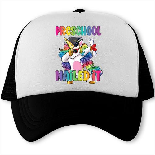 Kids Preschool Graduate Unicorn Nailed It Preschool Graduation Trucker Cap - Best Gift Smart