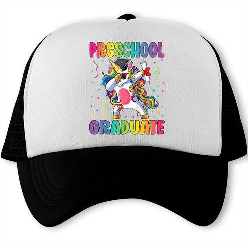 Kids Preschool Graduation Dab Unicorn Preschool Graduate Trucker Cap - Best Gift Smart