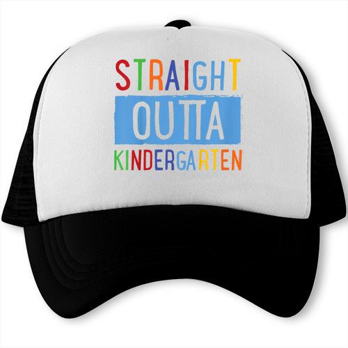 Kids STRAIGHT OUTTA KINDERGARTEN T-SHIRT FUNNY GRADUATION GIFT Trucker Cap - Best Gift Smart