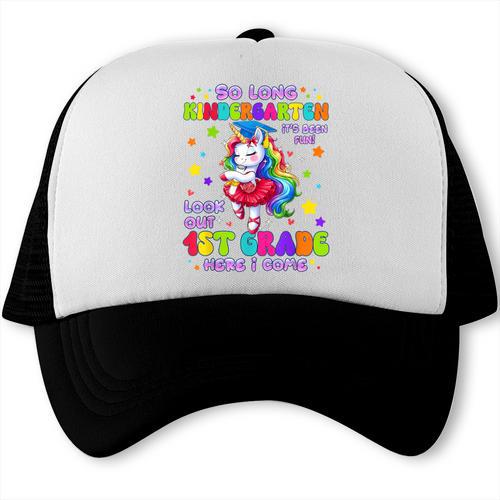 Kindergarten Graduation 2025 Graduate Girls Unicorn 1st Grad Trucker Cap - Best Gift Smart