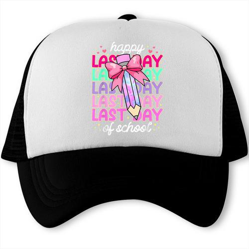 Last Day Of School Shirt Coquette Bow School Graduation Trucker Cap - Best Gift Smart