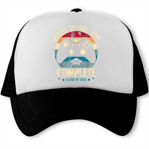 Middle School Level Complete Gamer Class Of 2025 Graduation Trucker Cap - Best Gift Smart