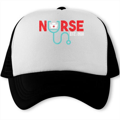 Nurse Est 2018 New Graduation Nursing School T-Shirt Trucker Cap - Best Gift Smart