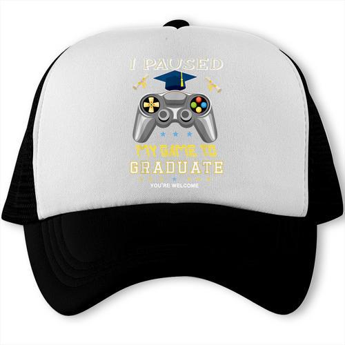 I Paused My Game To Graduate Class Of 2023 Gamer Graduation Trucker Cap - Best Gift Smart