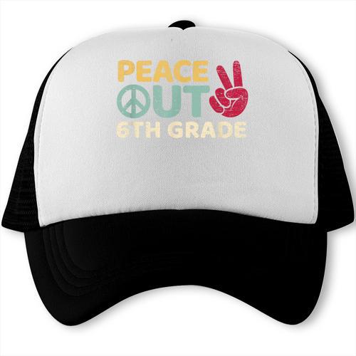 Peace Out 6th Grade Graduation Last Day Of School Trucker Cap - Best Gift Smart