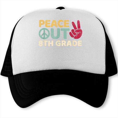 Peace Out 8th Grade Graduation Last Day Of School Trucker Cap - Best Gift Smart