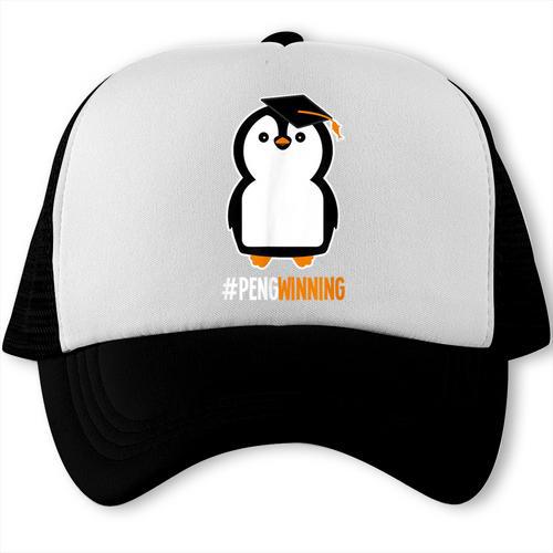 Penguin Graduation For Grads Hashtag Pengwinning Trucker Cap - Best Gift Smart