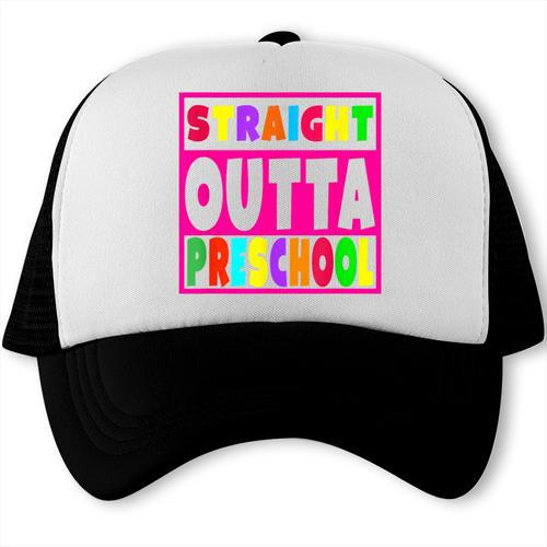 Pink STRAIGHT OUTTA Preschool PRE-K Graduation Trucker Cap - Best Gift Smart