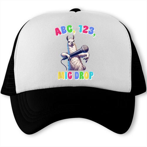 Preschool Graduate Shirt ABC 123 Mic Drop Llama Graduation Trucker Cap - Best Gift Smart