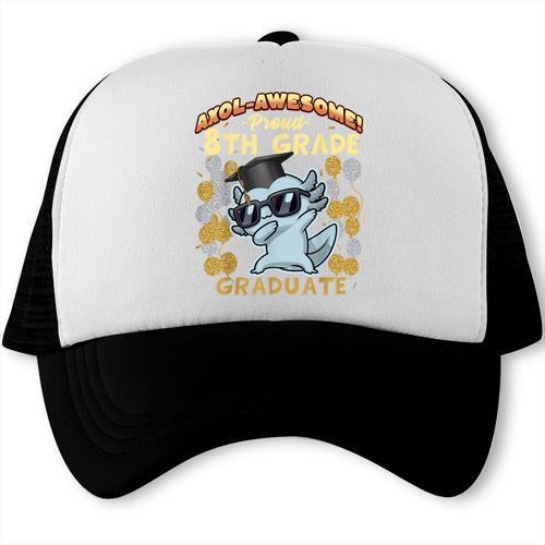Proud 8th Grade Graduate Axolotl Graduation Eighth Trucker Cap - Best Gift Smart