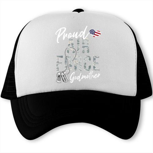 Proud Air Force Godmother US Air Force Graduation Godmother Trucker Cap - Best Gift Smart