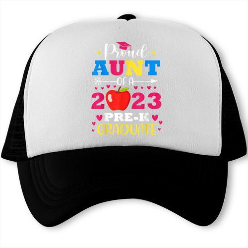 Proud Aunt Of 2023 Pre-K Graduate Senior Graduation Matching Trucker Cap - Best Gift Smart