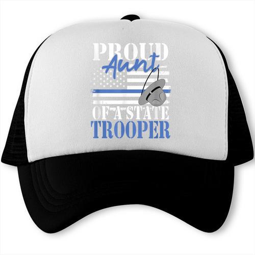 Proud Aunt Of a State Trooper Police Officer Graduation Trucker Cap - Best Gift Smart