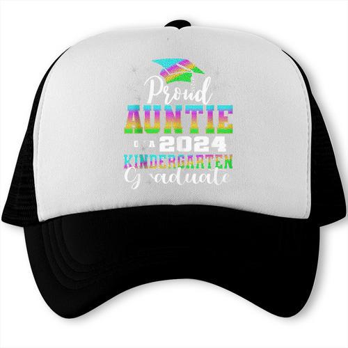 Proud Auntie Of Kindergarten Graduate 2024 Graduation Auntie Trucker Cap - Best Gift Smart