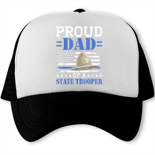 Proud Dad Of A State Trooper Police Officer Graduation Trucker Cap - Best Gift Smart