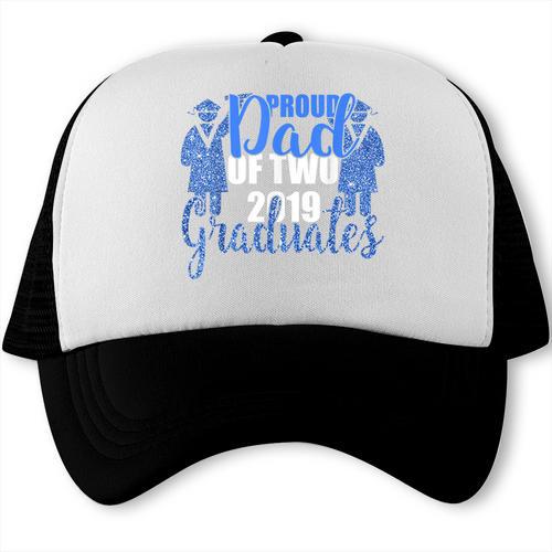 Proud Dad Of Two 2019 Graduates Twin Papa Graduation Trucker Cap - Best Gift Smart