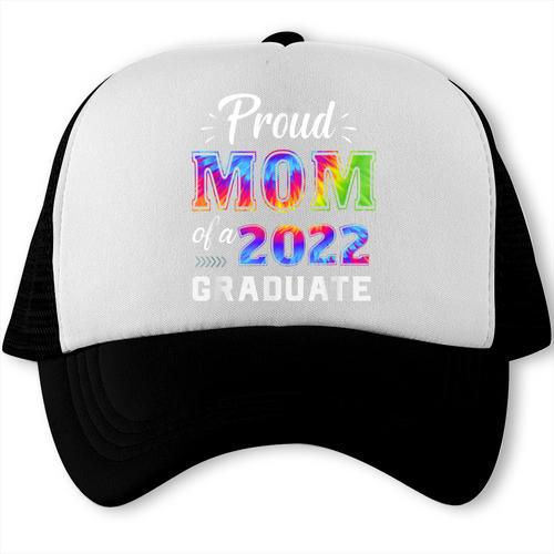 Proud Mom Of a 2022 Graduate Matching Tie Dye Graduation Trucker Cap - Best Gift Smart