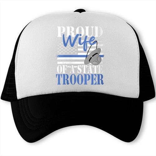 Proud Wife Of a State Trooper Police Officer Graduation Trucker Cap - Best Gift Smart