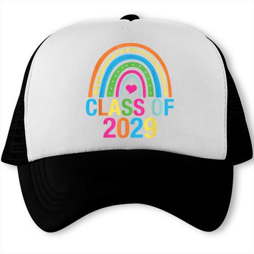 Rainbow Senior 2029 Shirt Class Of 2029 Cute Graduation Trucker Cap - Best Gift Smart