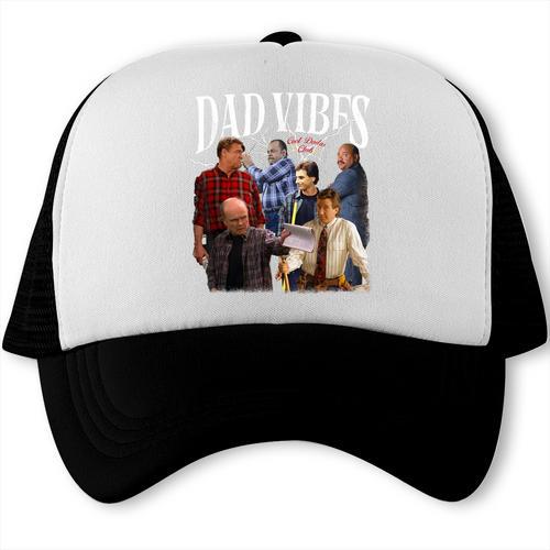 Retro 90’s DadVibes Dad Father's Day Matching Outfit Trucker Cap - Father's Day Fun