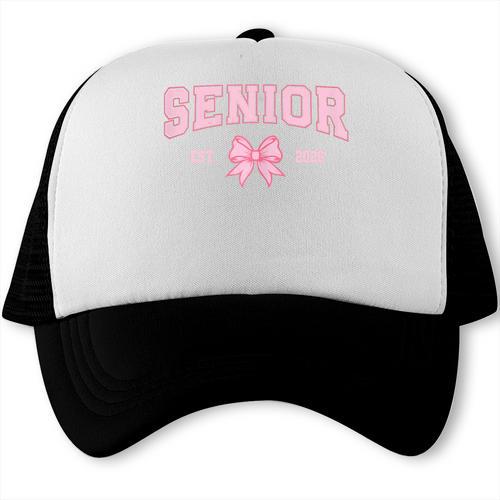Senior 2026 Class Of 2026 Coquette Pink Bow Graduation 2026 Trucker Cap - Best Gift Smart