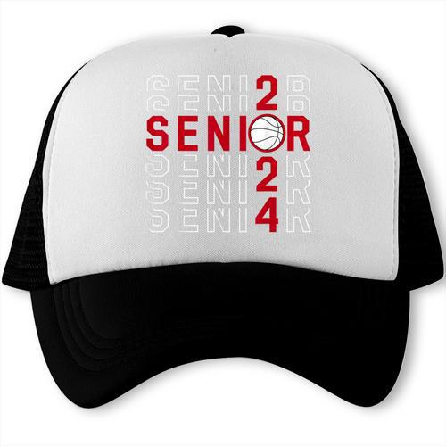 Senior Class Of 2024 Graduation 2024 Maroon Basketball Trucker Cap - Best Gift Smart