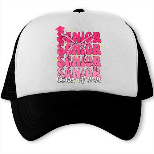 Senior Class Of 2026 Pink Coquette Bow Graduation 2026 Trucker Cap - Best Gift Smart