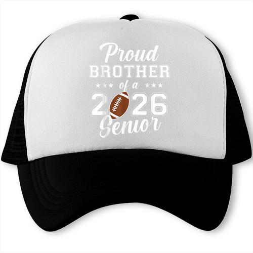 Senior Football Brother Class Of 2026 Graduation Graduate Trucker Cap - Best Gift Smart