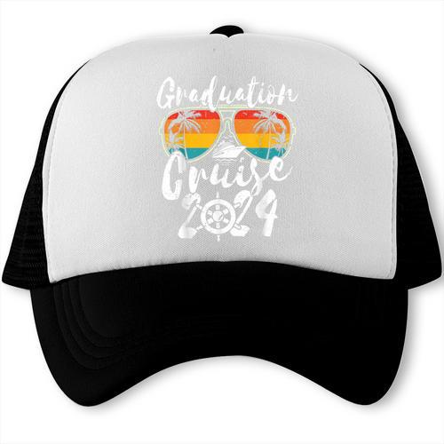 Senior Graduation Trip Cruise 2024 Retro Ship Party Cruise Trucker Cap - Best Gift Smart