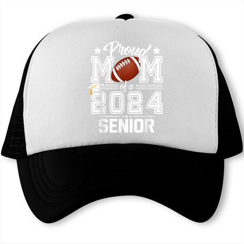 Senior Mom Class Of 2024 Football Proud Mom Graduation Trucker Cap - Best Gift Smart