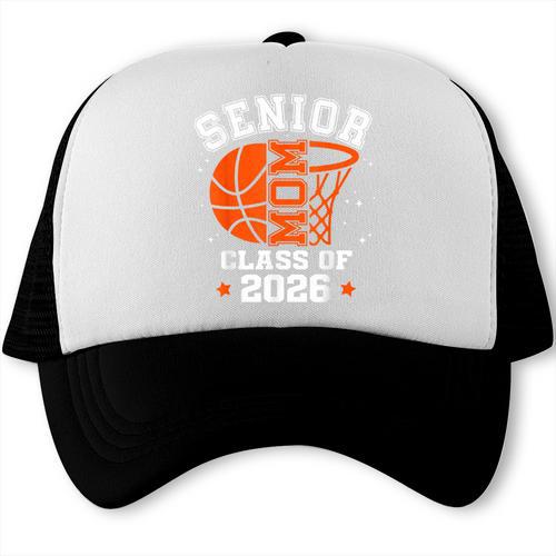 Senior Mom Class Of 2026 Basketball Graduation Trucker Cap - Best Gift Smart
