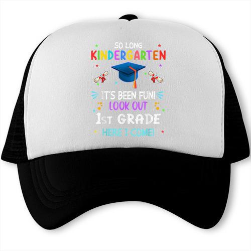So Long Kindergarten Graduation Look Out 1st Grade 2025 Kids Trucker Cap - Best Gift Smart