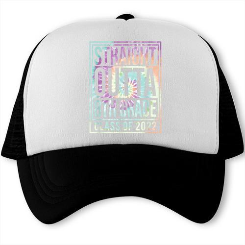 Straight Outta 8th Grade Class Of 2022 School Graduation Trucker Cap - Best Gift Smart