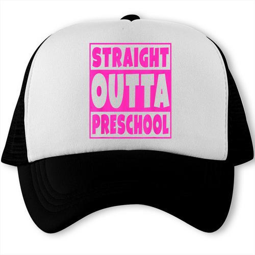 Straight Outta Preschool Class Graduation Pink Trucker Cap - Best Gift Smart