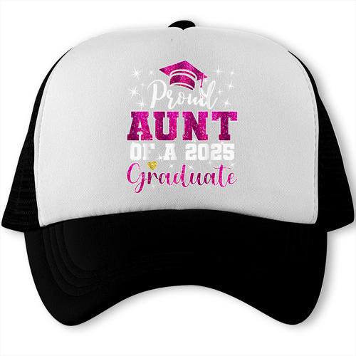 Super Proud Aunt Of 2025 Graduate Senior Graduation Family Trucker Cap - Best Gift Smart