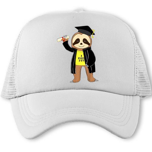 Class Of 2022 Sloth Graduation Masters College High School Trucker Cap - Best Gift Smart
