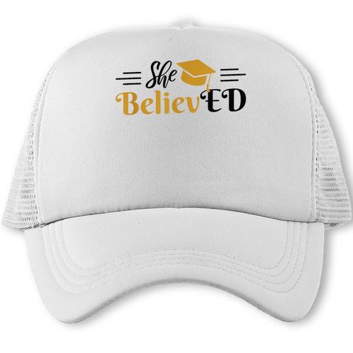 Doctor Of Education She BelievED EdD Graduation Trucker Cap - Best Gift Smart